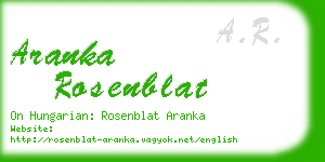 aranka rosenblat business card
